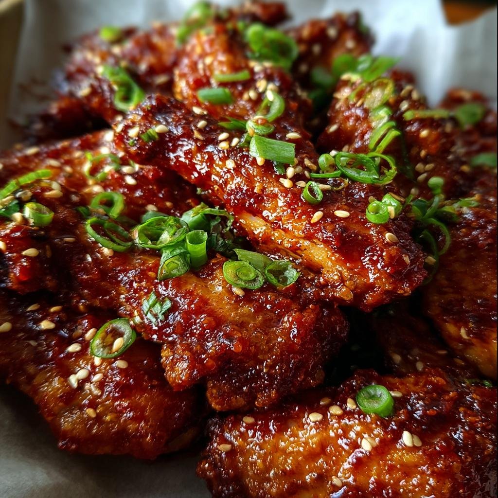 Air fryer Korean gochujang wings