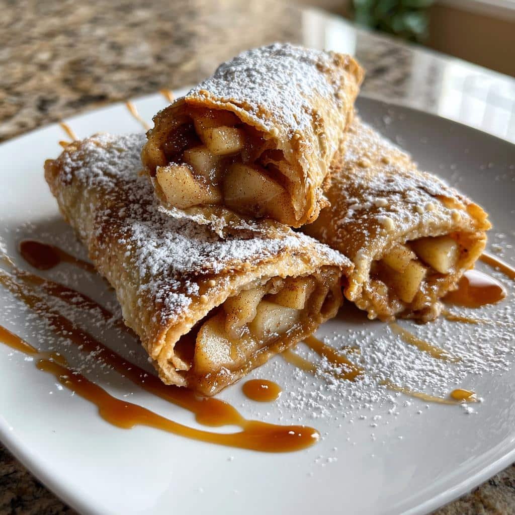 Air fryer apple cinnamon chimichanga rolls