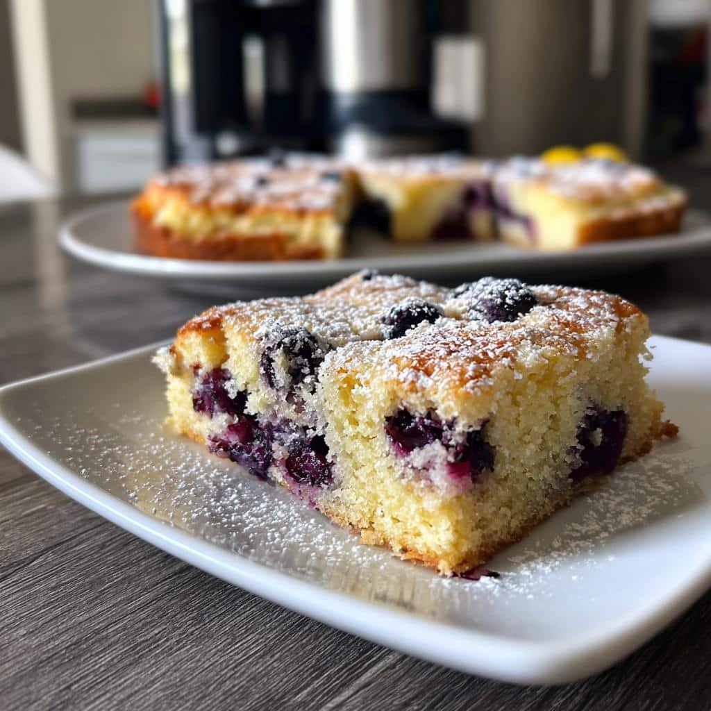 Air fryer blueberry lemon cake bars - detail 1