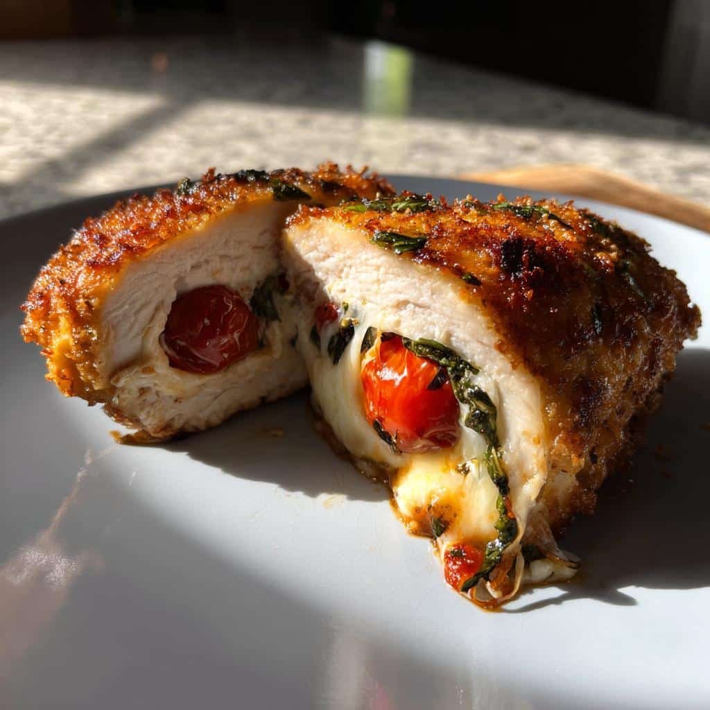 Air fryer caprese stuffed chicken breast