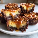 Air fryer caramel pretzel brownie bites
