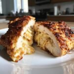 Air fryer cottage cheese stuffed chicken breast