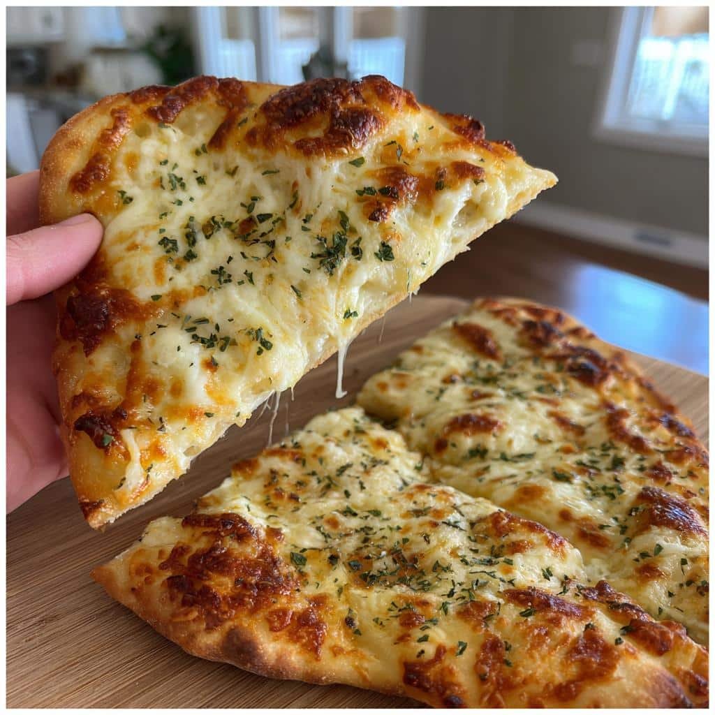 Air fryer garlic butter naan pizzas
