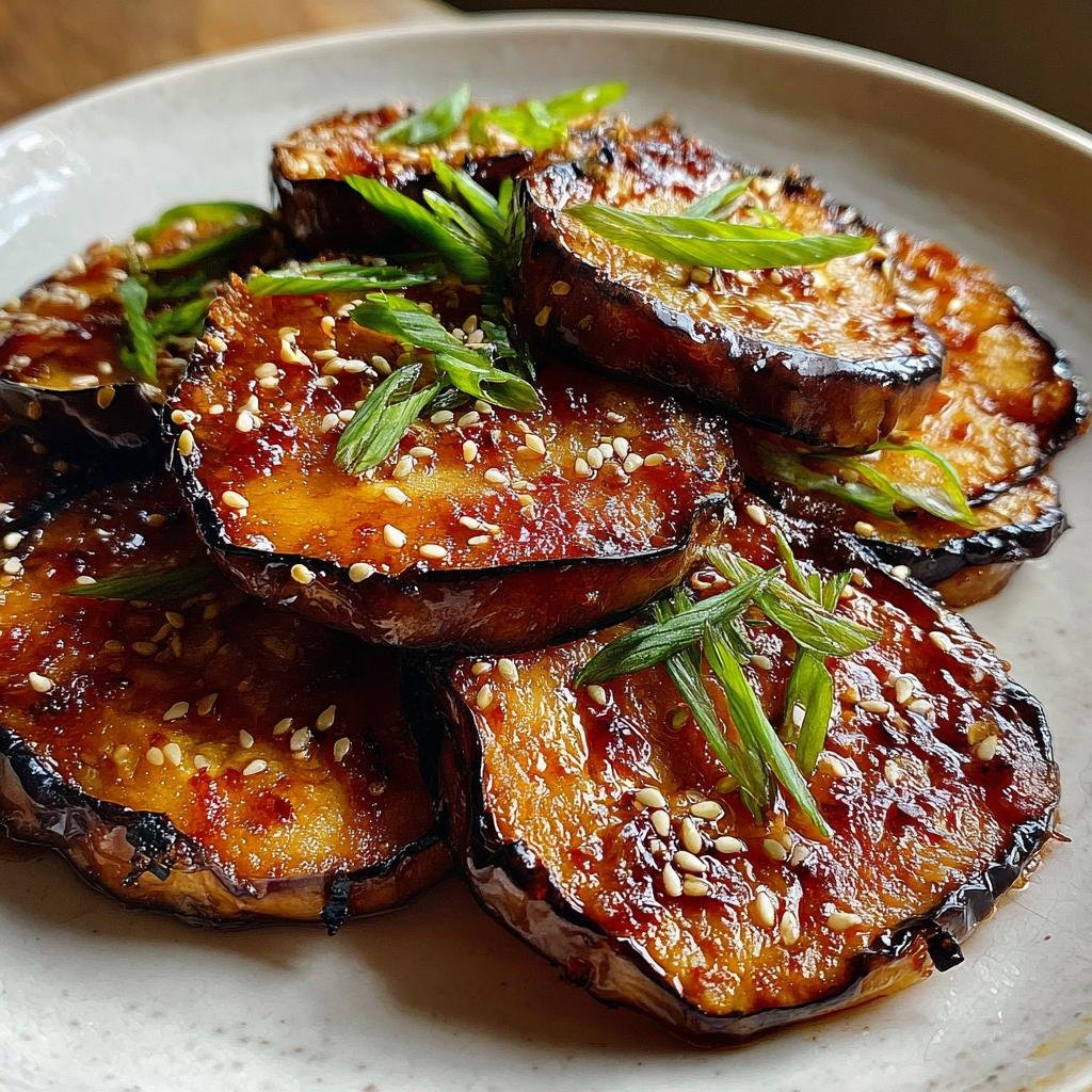 Air fryer miso maple glazed eggplant