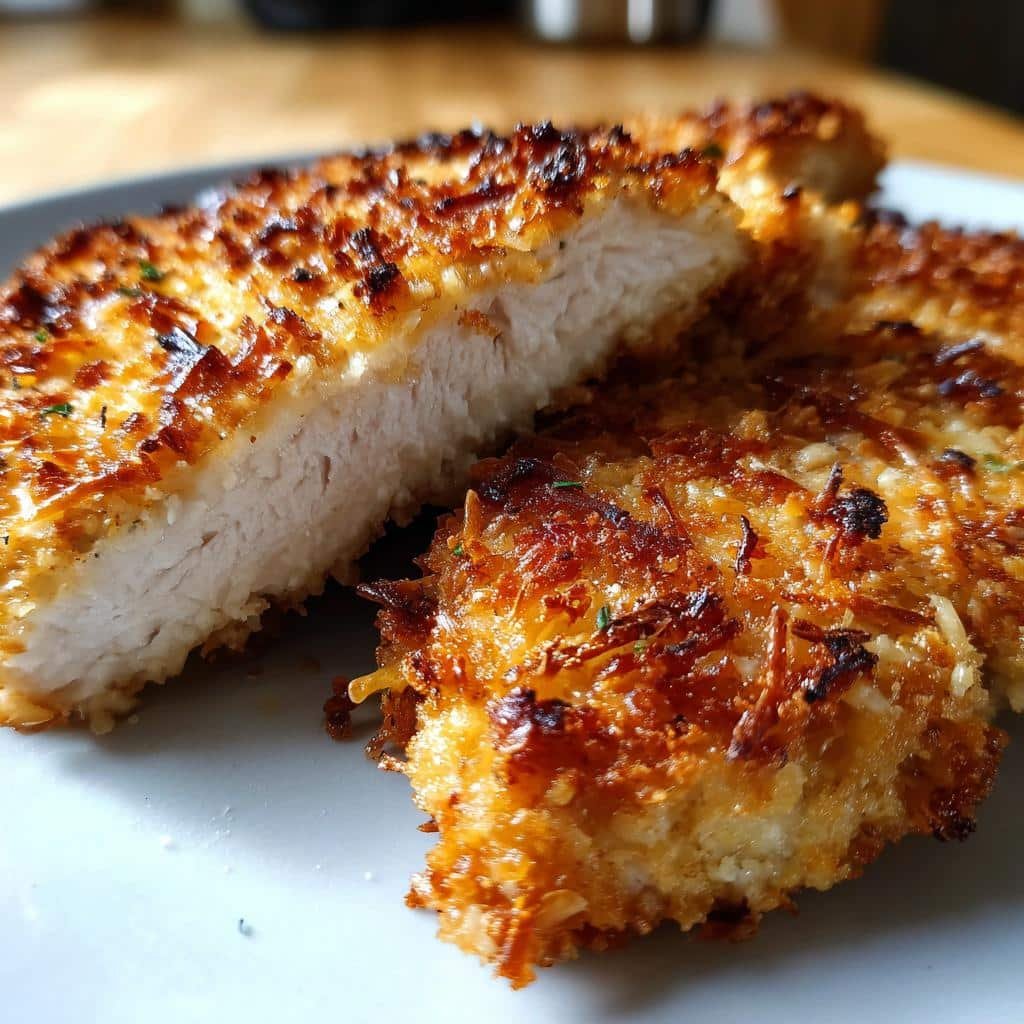 Air fryer parmesan crusted turkey cutlets - detail 1