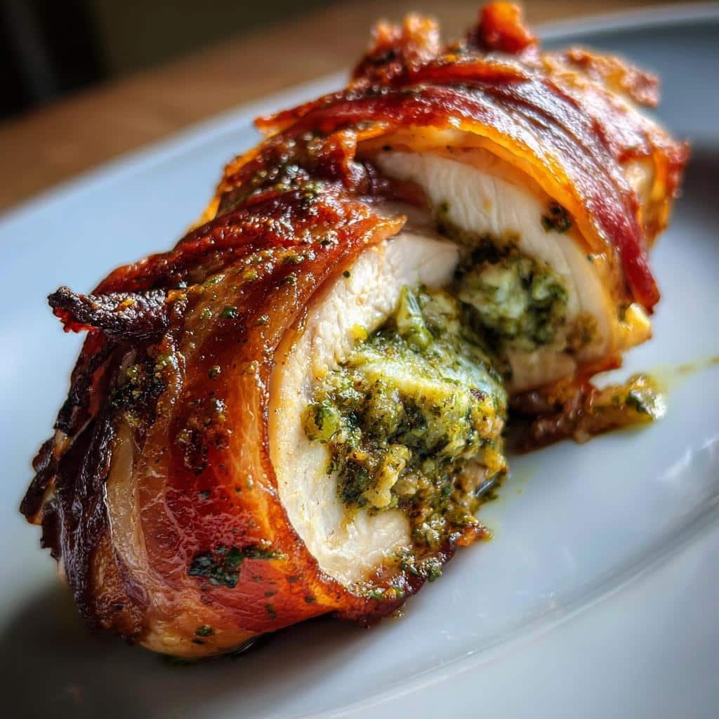 Air fryer pesto prosciutto chicken breast - detail 1