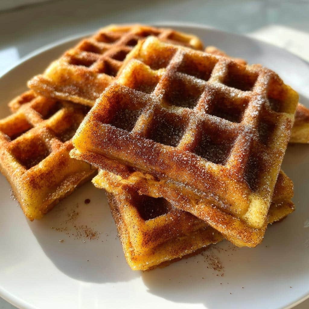 Air fryer pumpkin spice churro waffles - detail 1