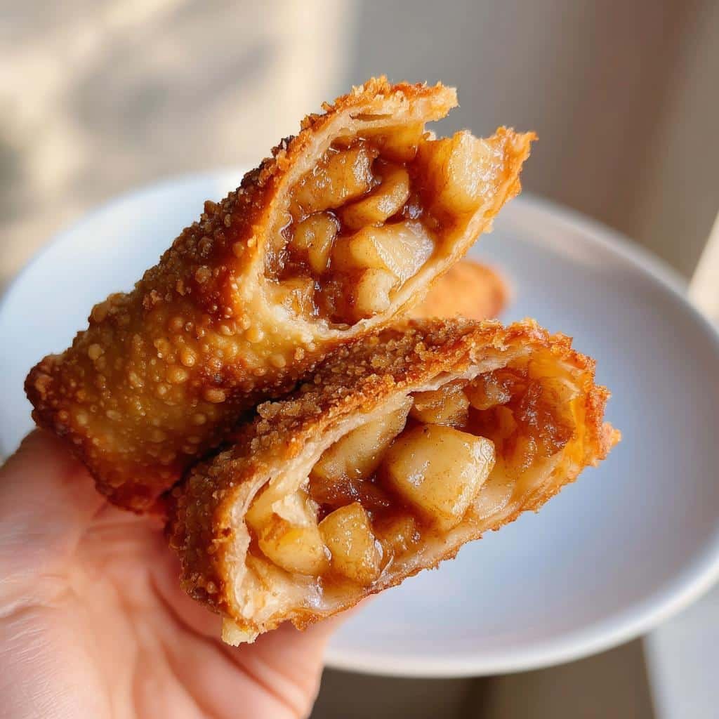 air fryer apple pie egg rolls - detail 1