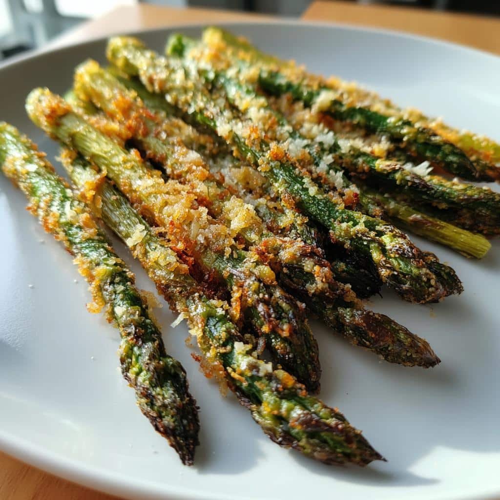 air fryer asparagus parmesan - detail 1