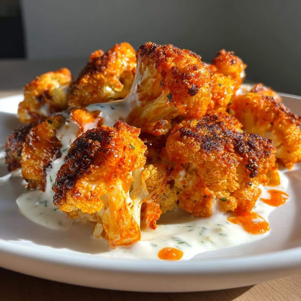 air fryer buffalo cauliflower ranch - detail 1