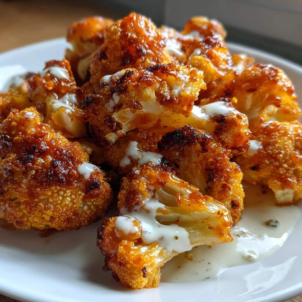 air fryer buffalo cauliflower ranch