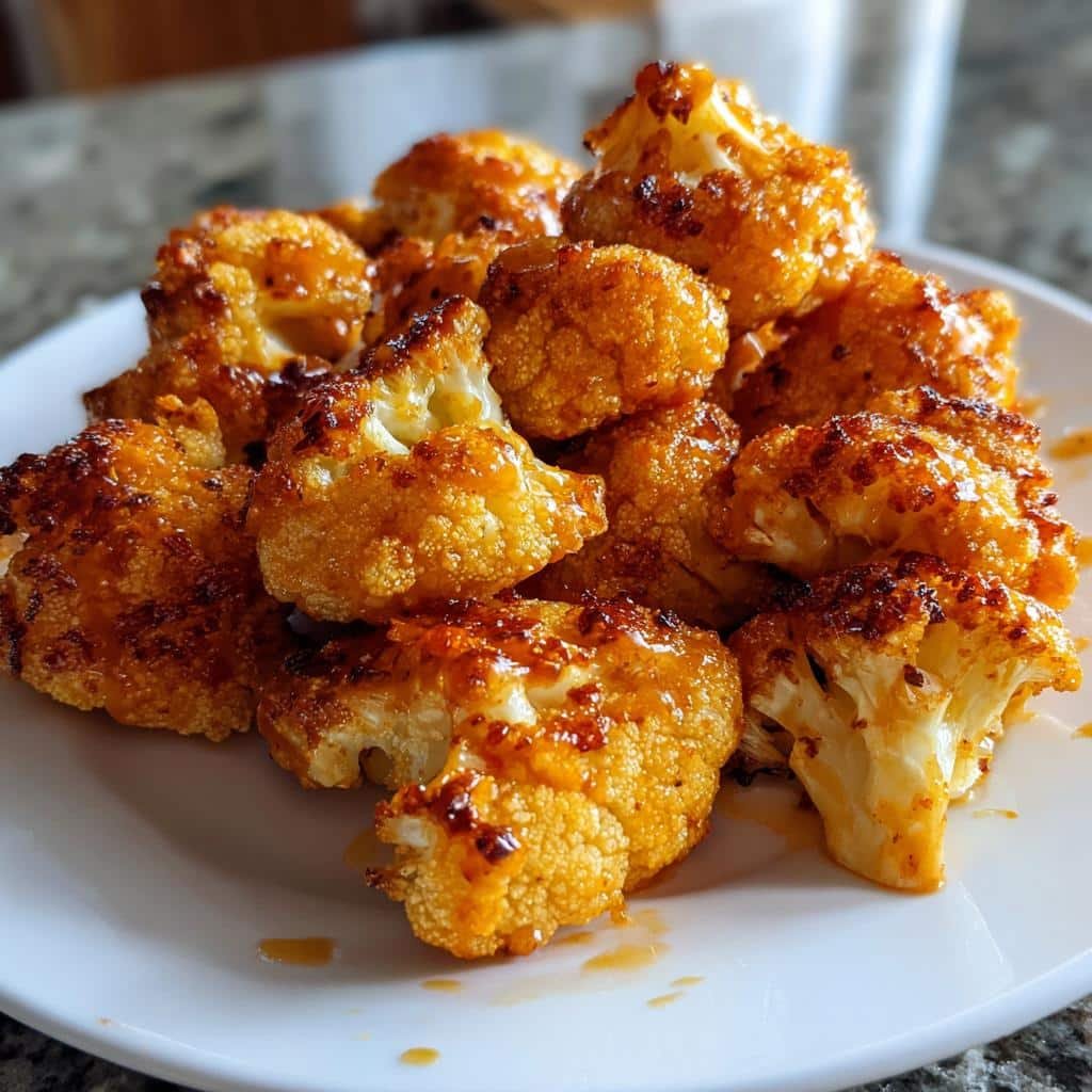 air fryer cauliflower buffalo bites - detail 1