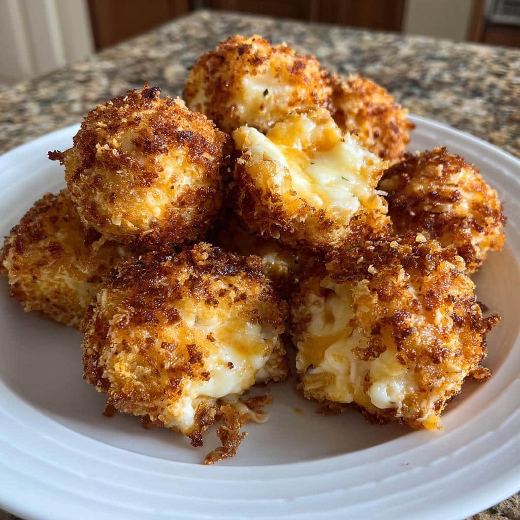 air fryer cheese balls deep fried - detail 1