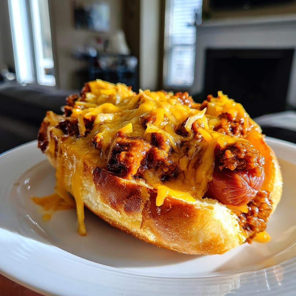 air fryer chili cheese dogs - detail 1