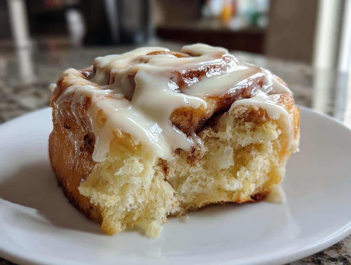 air fryer cinnamon rolls - detail 1