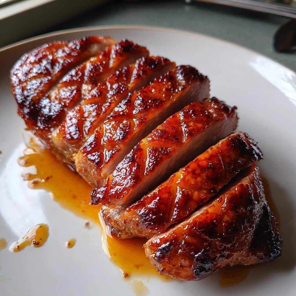 air fryer duck breast orange glaze - detail 1