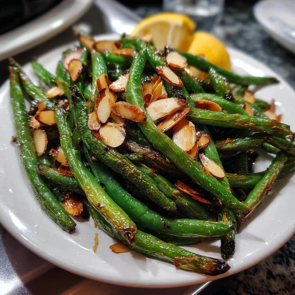 air fryer green beans almondine