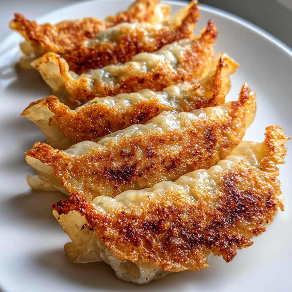 air fryer gyoza dumplings crispy - detail 1