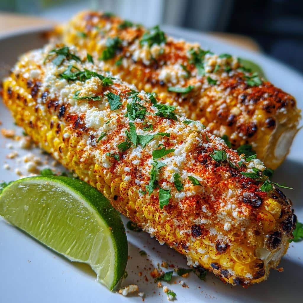 air fryer mexican street corn - detail 1