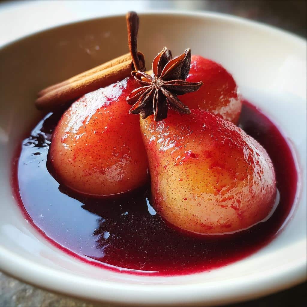 air fryer mulled wine poached pears - detail 1