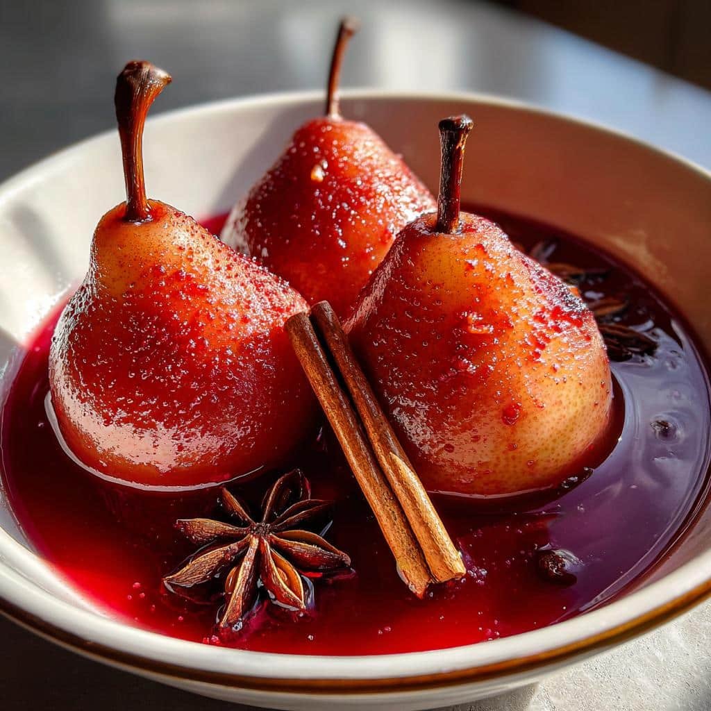 air fryer mulled wine poached pears
