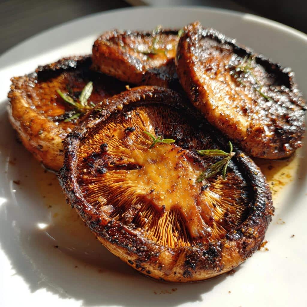 air fryer mushroom steaks portobello - detail 1