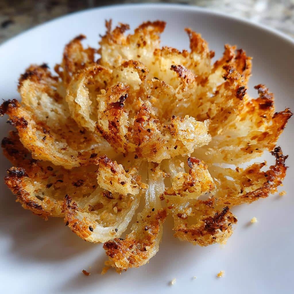 air fryer onion petals blooming