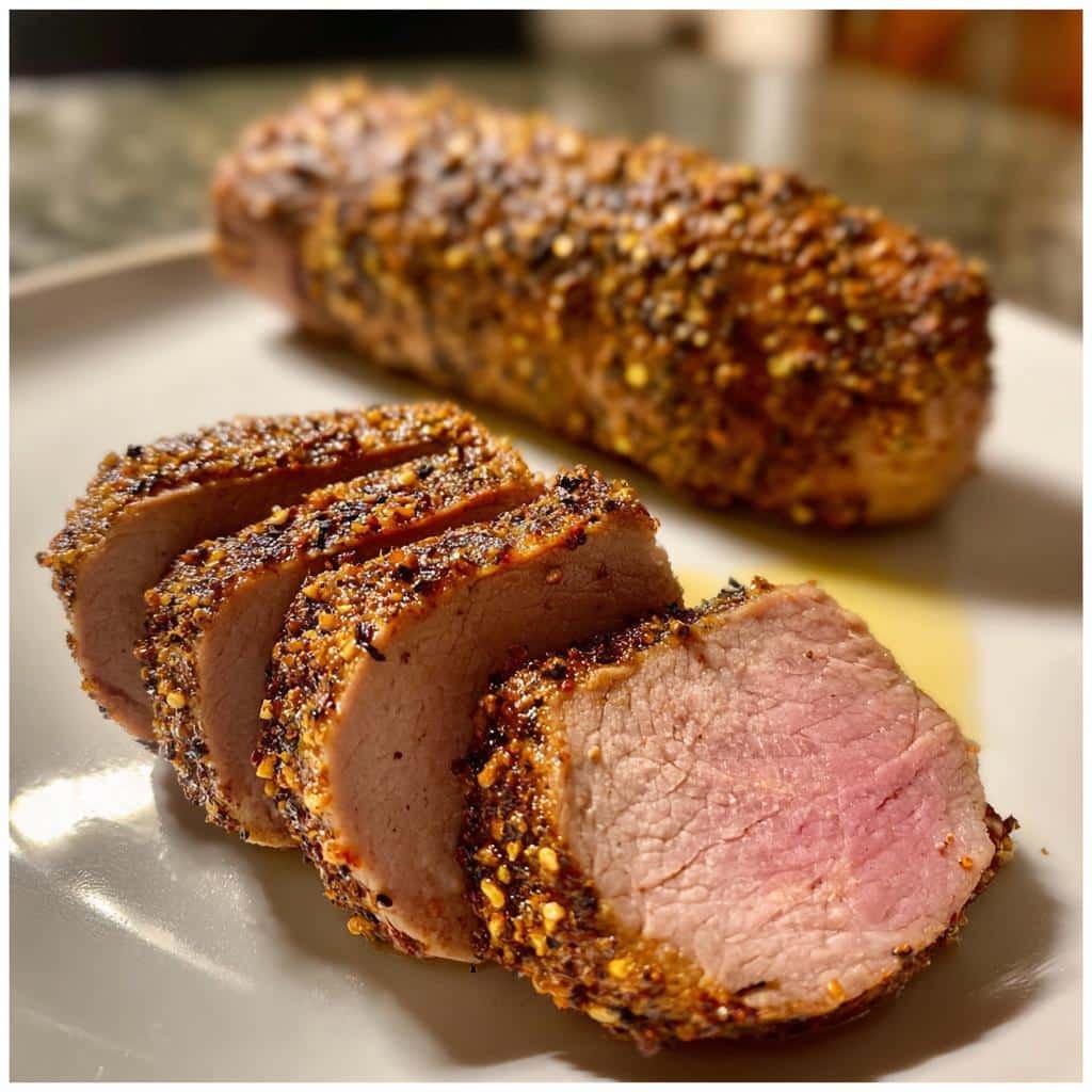 air fryer pork tenderloin coffee rub - detail 1
