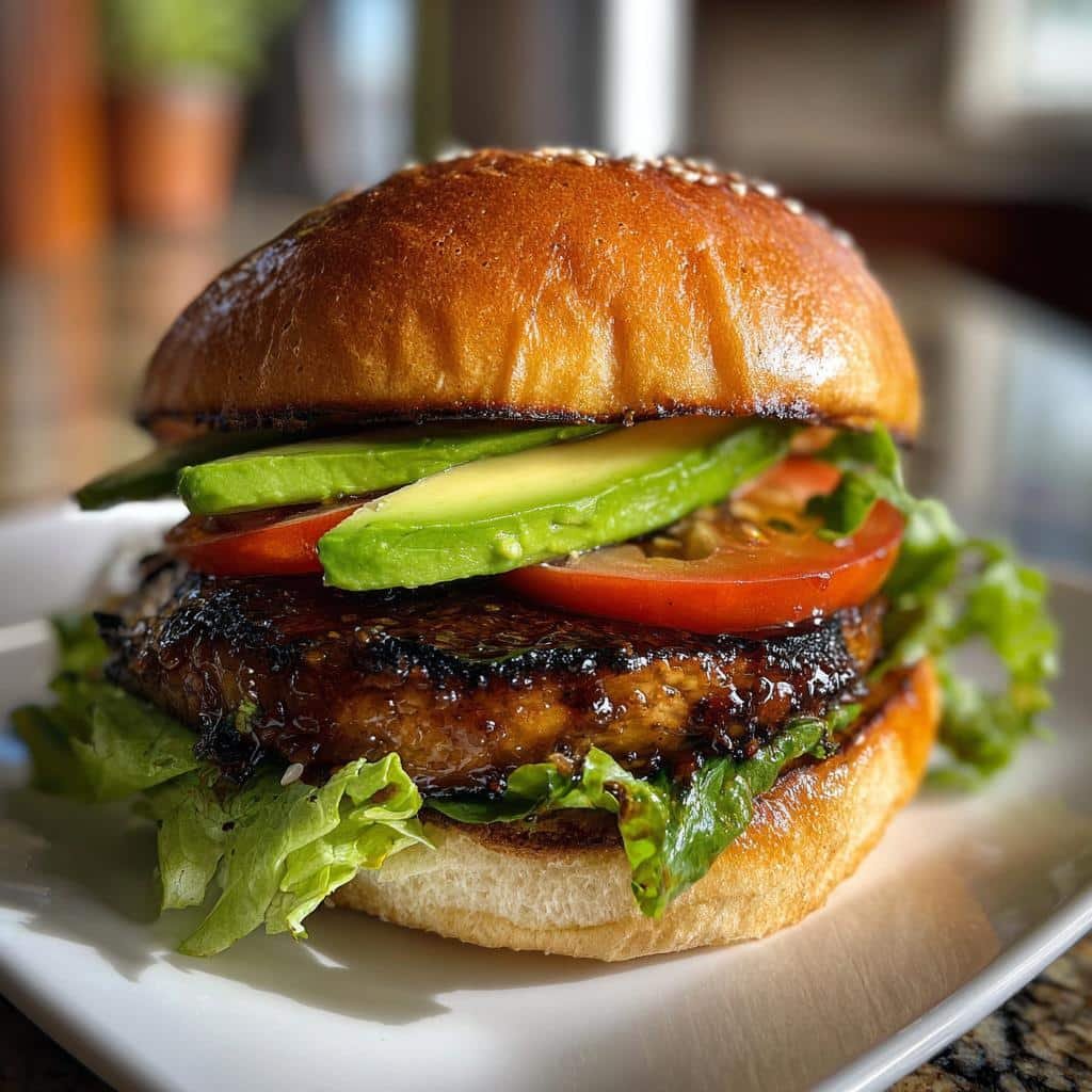 air fryer portobello mushroom burgers - detail 1