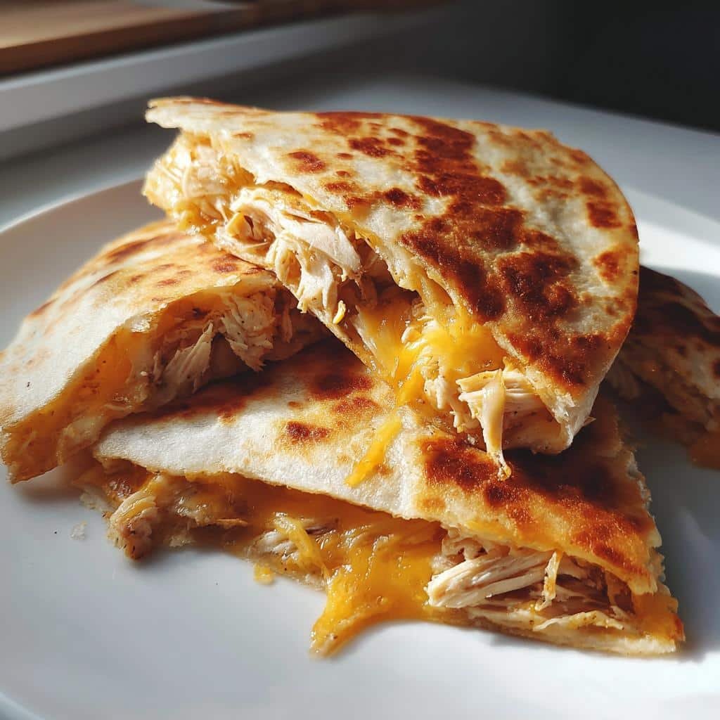 air fryer quesadilla chicken cheese - detail 1