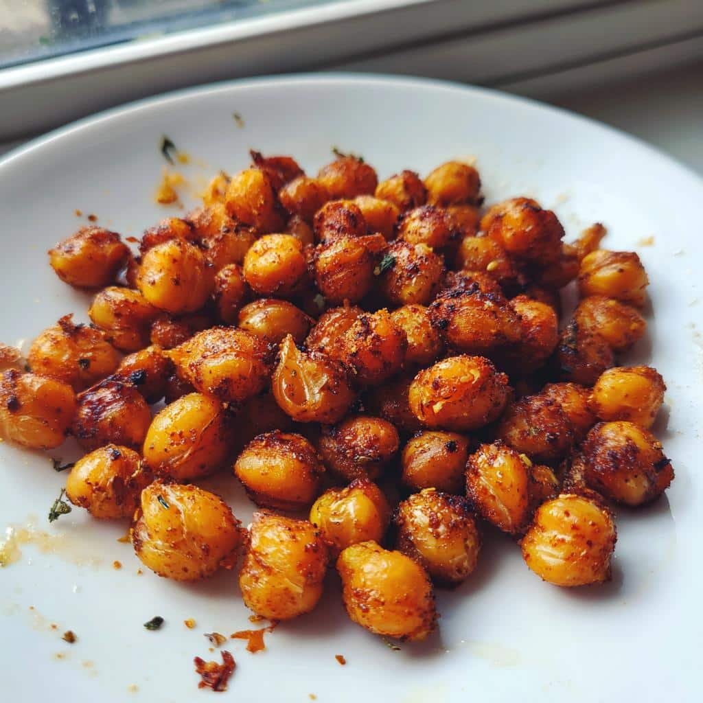 air fryer roasted chickpeas - detail 1