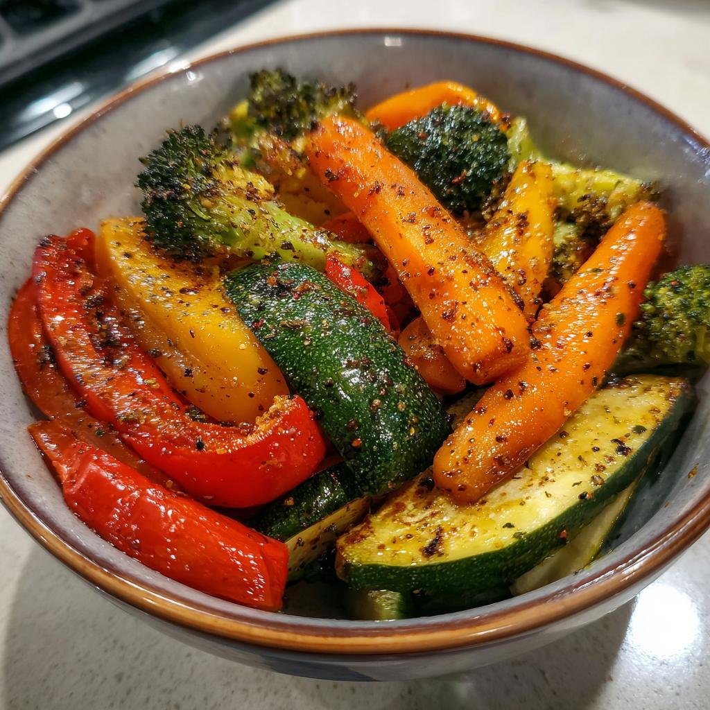 air fryer roasted vegetables - detail 1