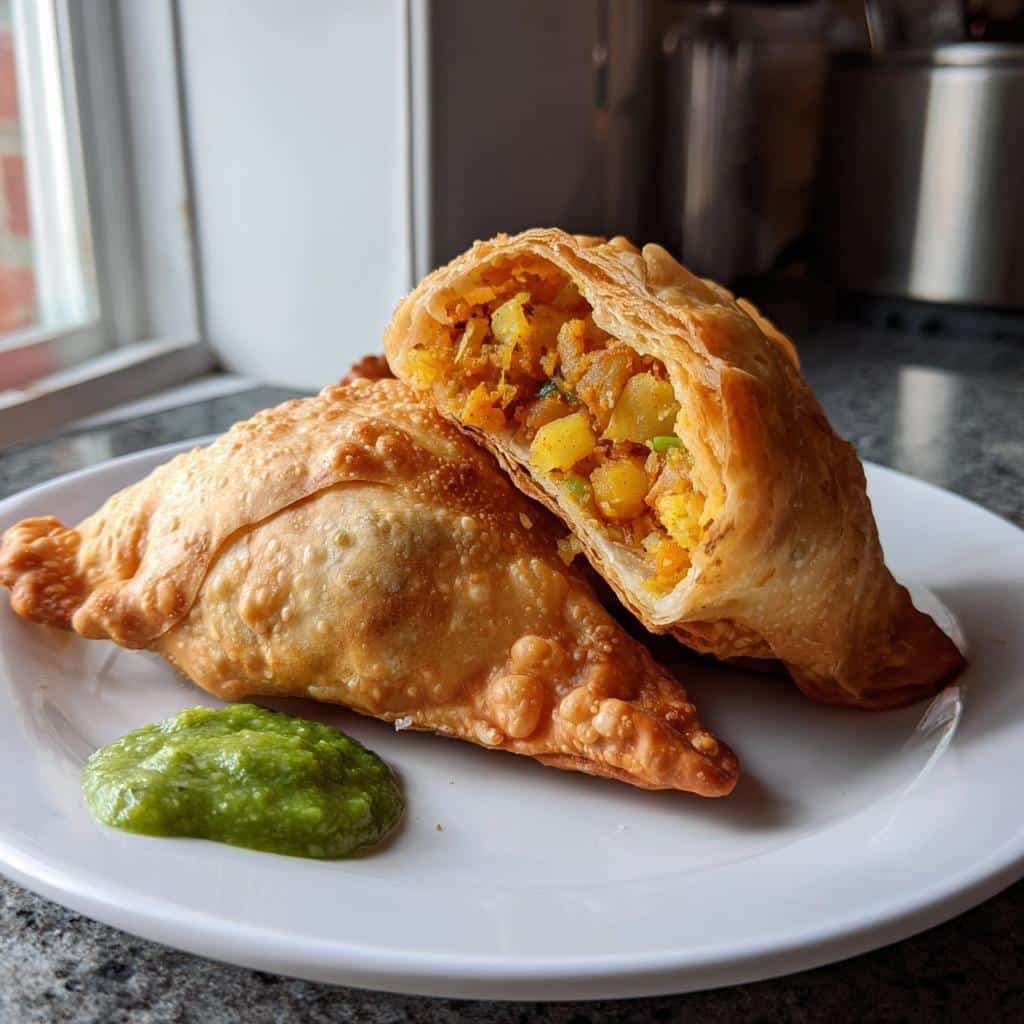 air fryer samosas potato peas - detail 1