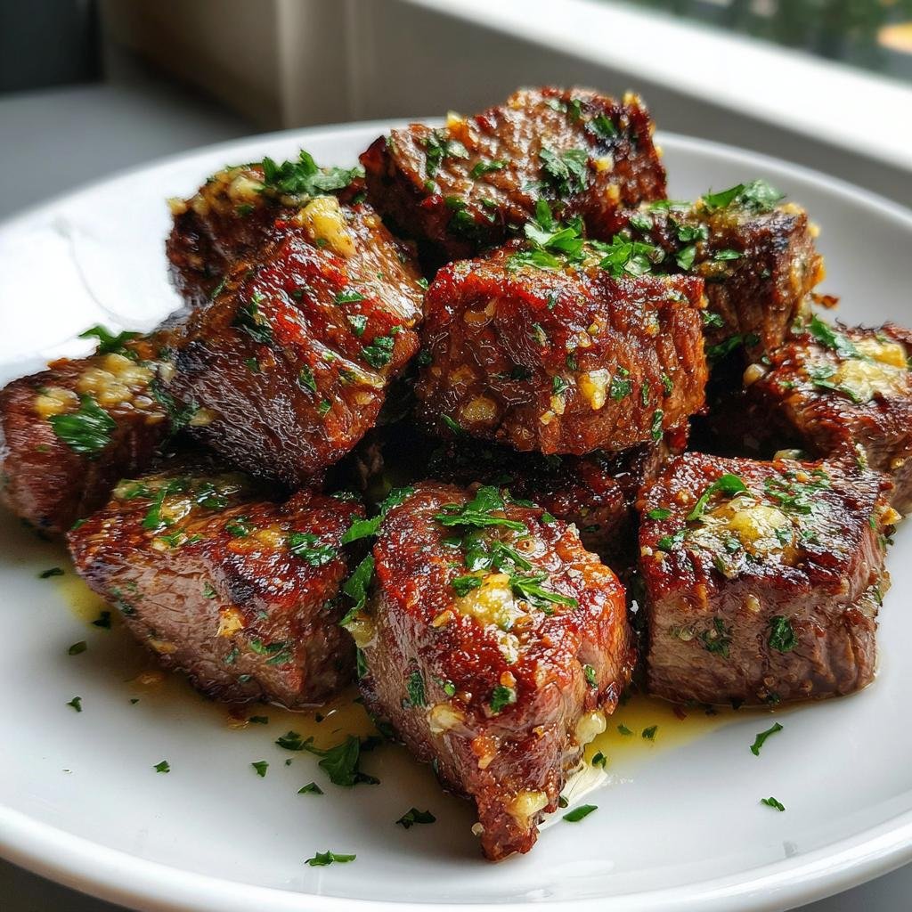 air fryer steak bites garlic butter