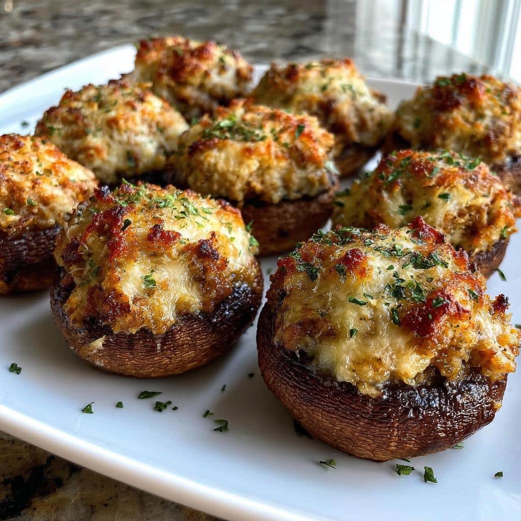 air fryer stuffed mushrooms sausage