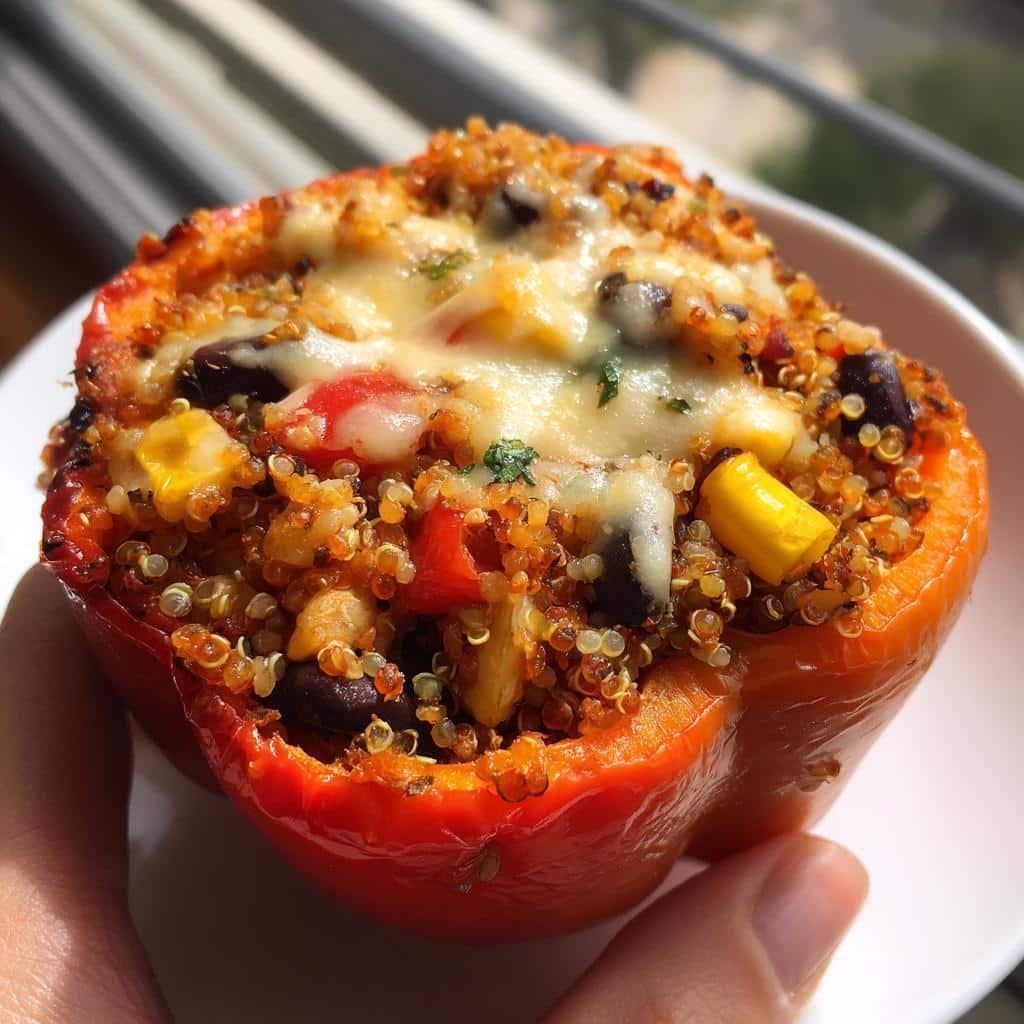 air fryer stuffed peppers quinoa - detail 1