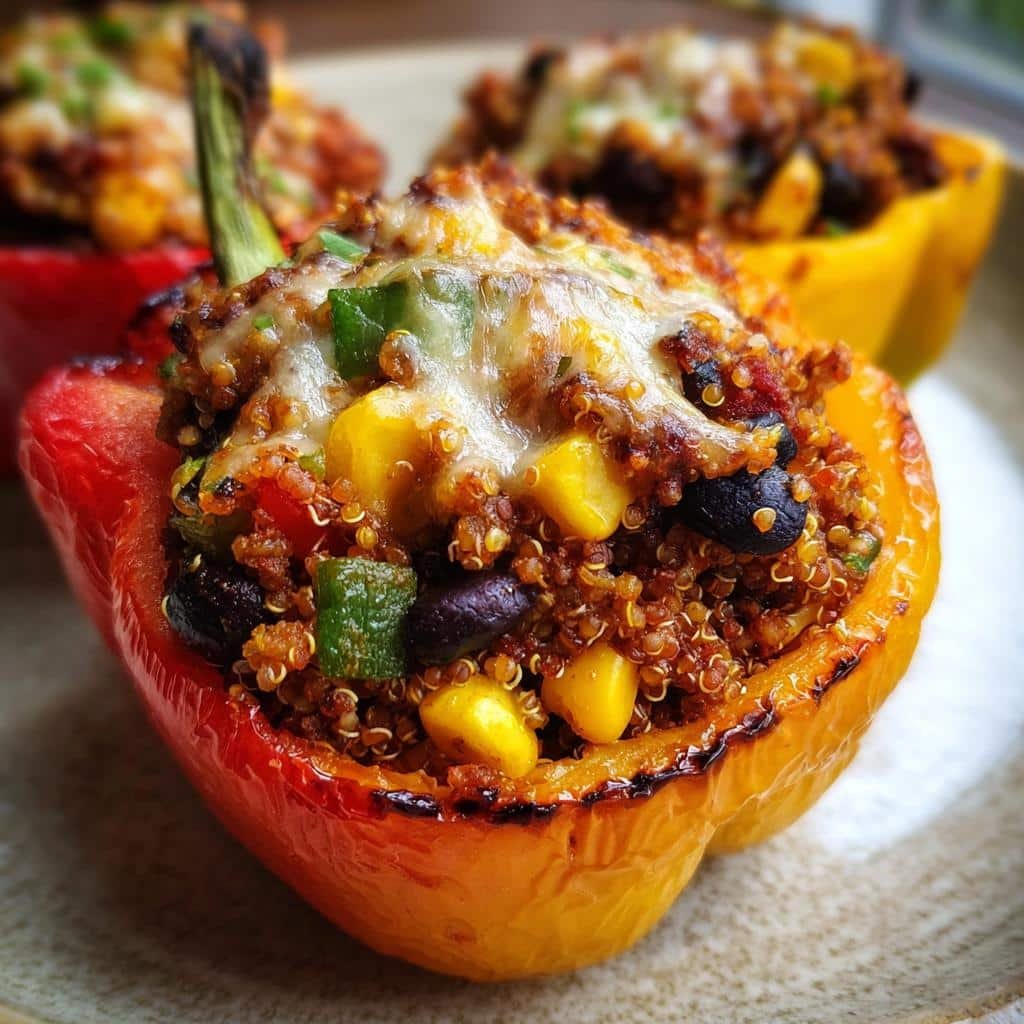 air fryer stuffed peppers quinoa