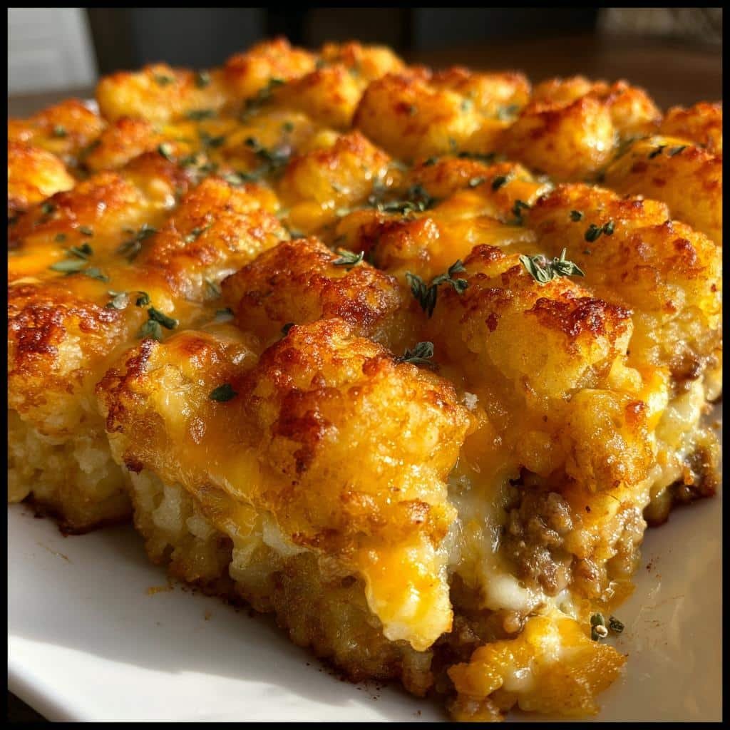 air fryer tater tot casserole - detail 1