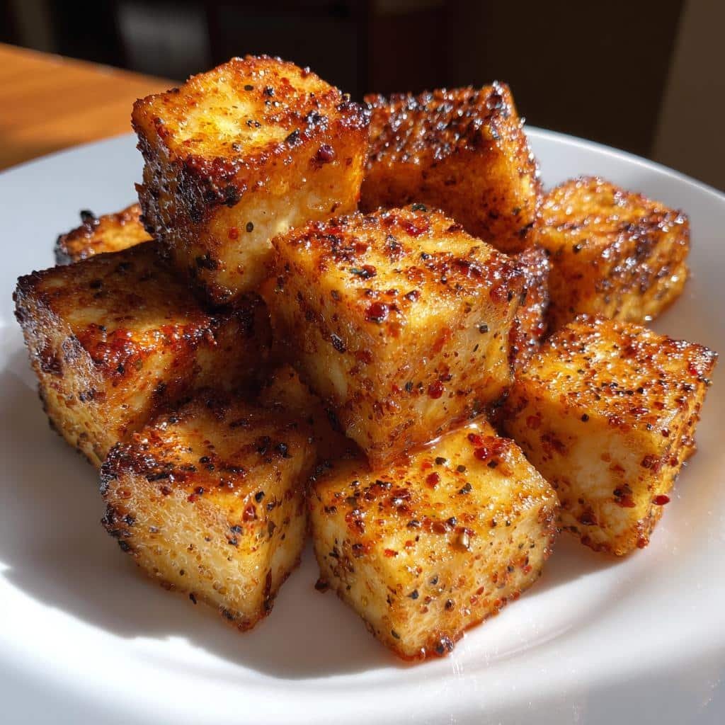 air fryer tofu crispy - detail 1