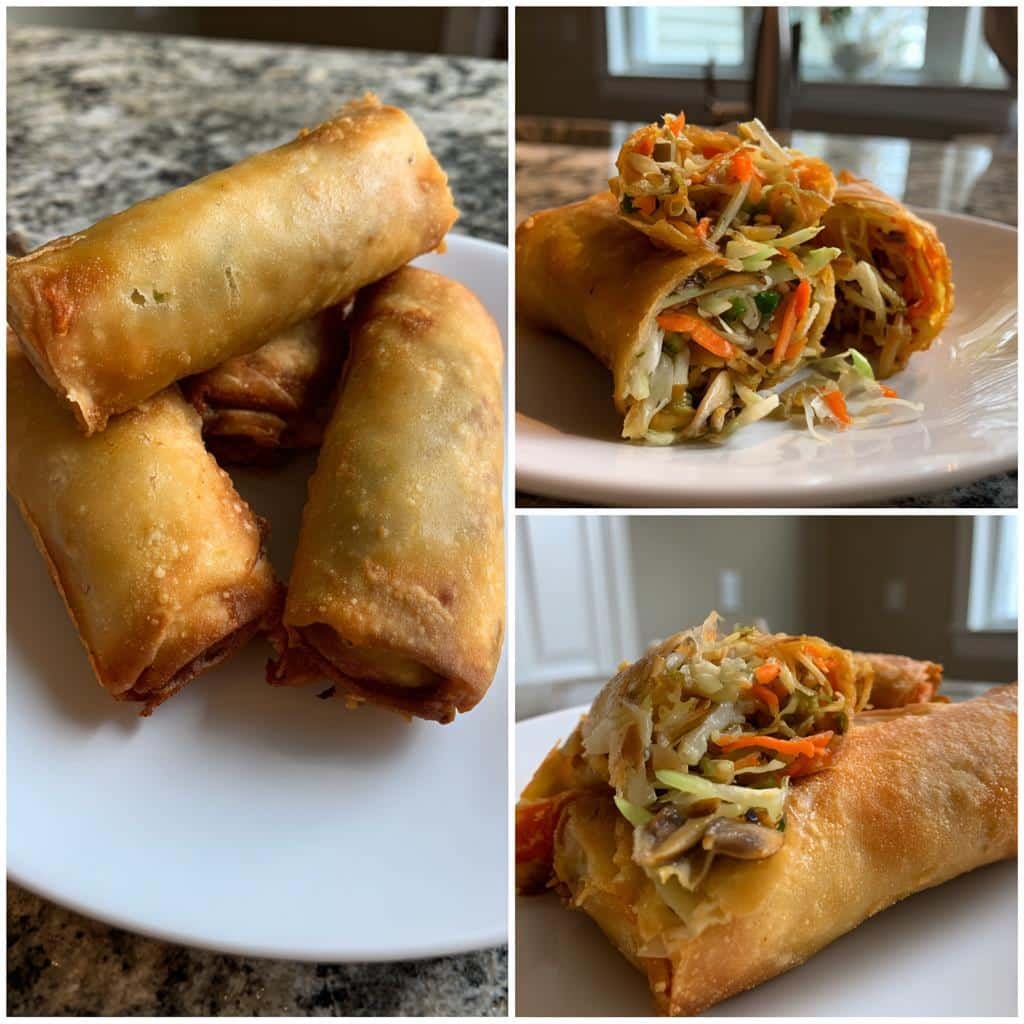 air fryer vegetable spring rolls - detail 1