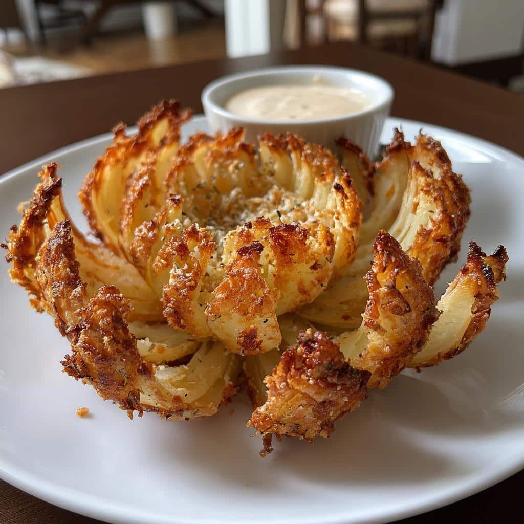blooming onion in air fryer - detail 1