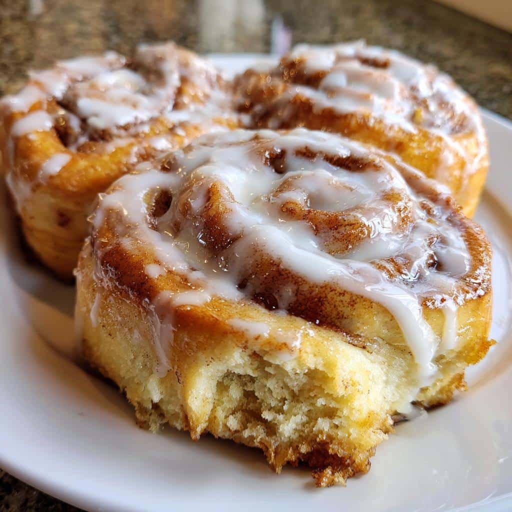 cinnamon roll in air fryer - detail 1