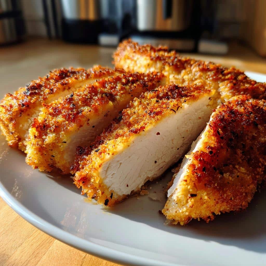 crispy air fryer chicken breast - detail 1