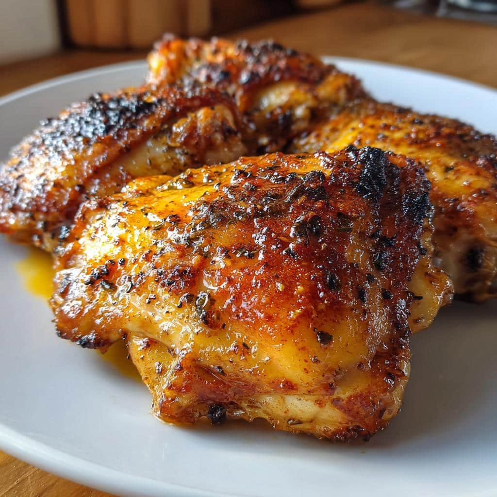 crispy chicken thighs air fryer - detail 1