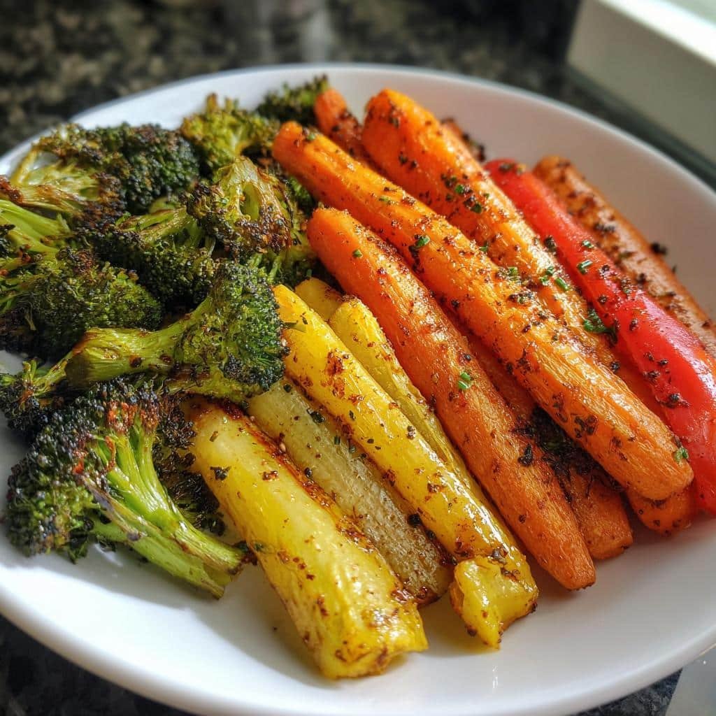 roasted vegetables in air fryer - detail 1