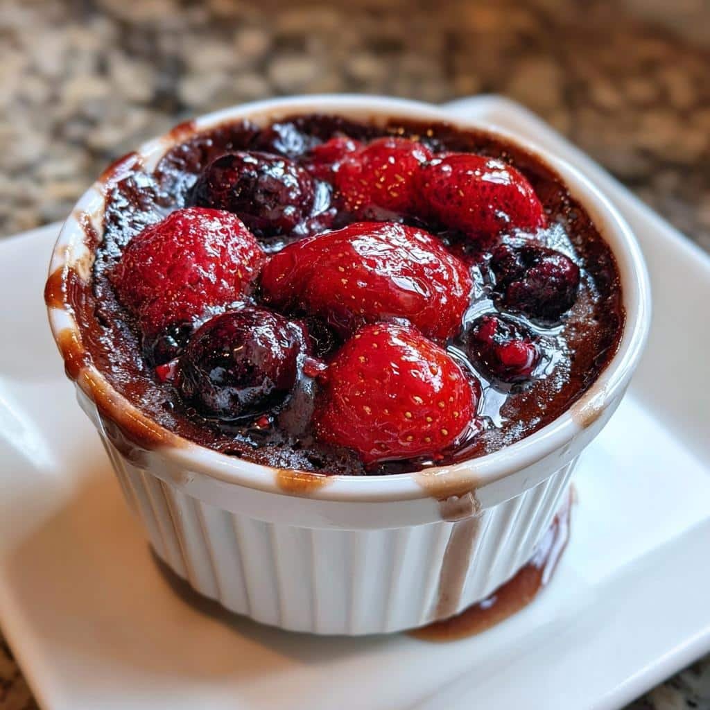 Air Fryer Berry Chocolate Ramekin