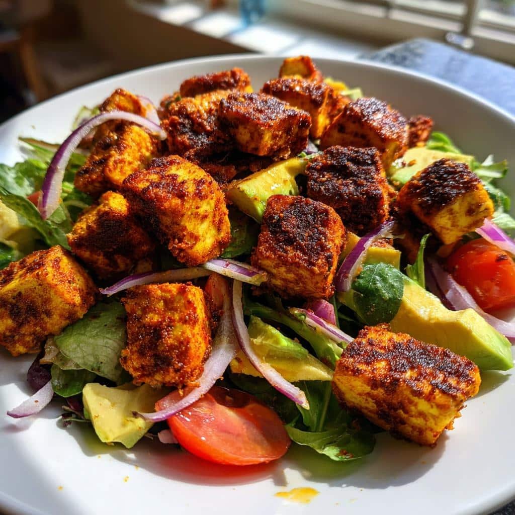Air Fryer Cajun Tofu Salad