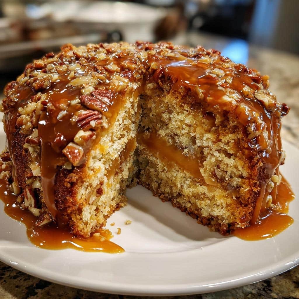 Air Fryer Caramel Pecan Cake - detail 1