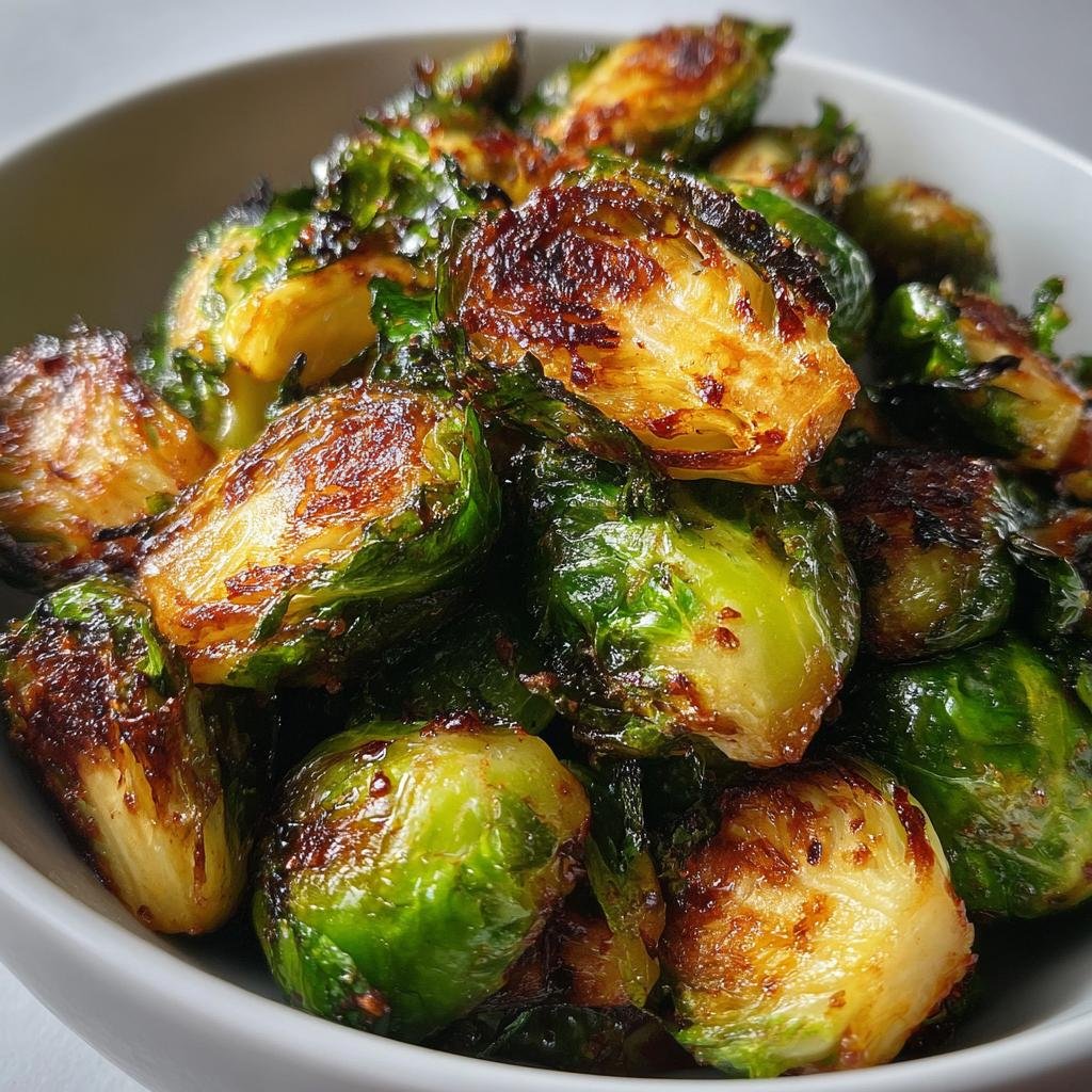 Air Fryer Caramelized Brussels Sprouts