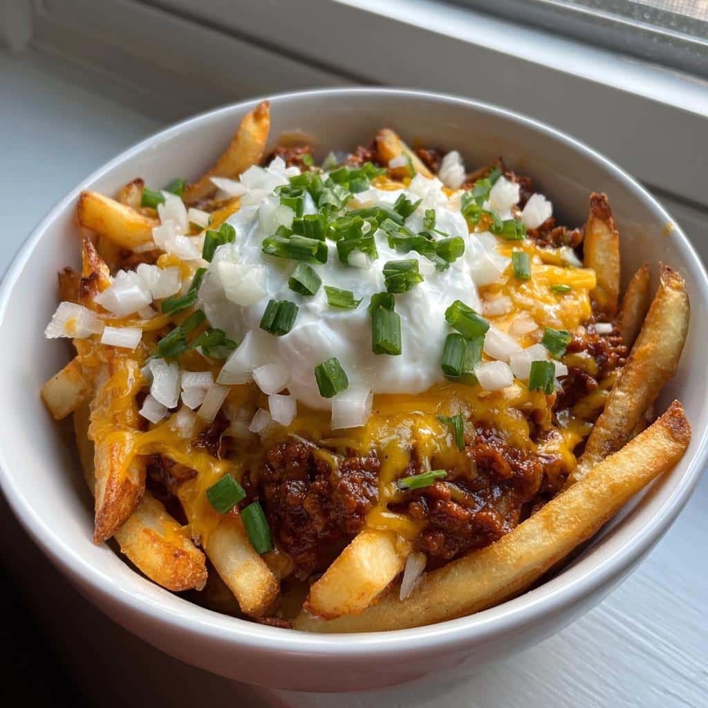 Air Fryer Chili Cheese Fries